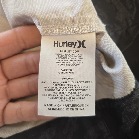 Hurley Winchester Hot Tropic Camo Black Rain Jacket L - Picture 11 of 14